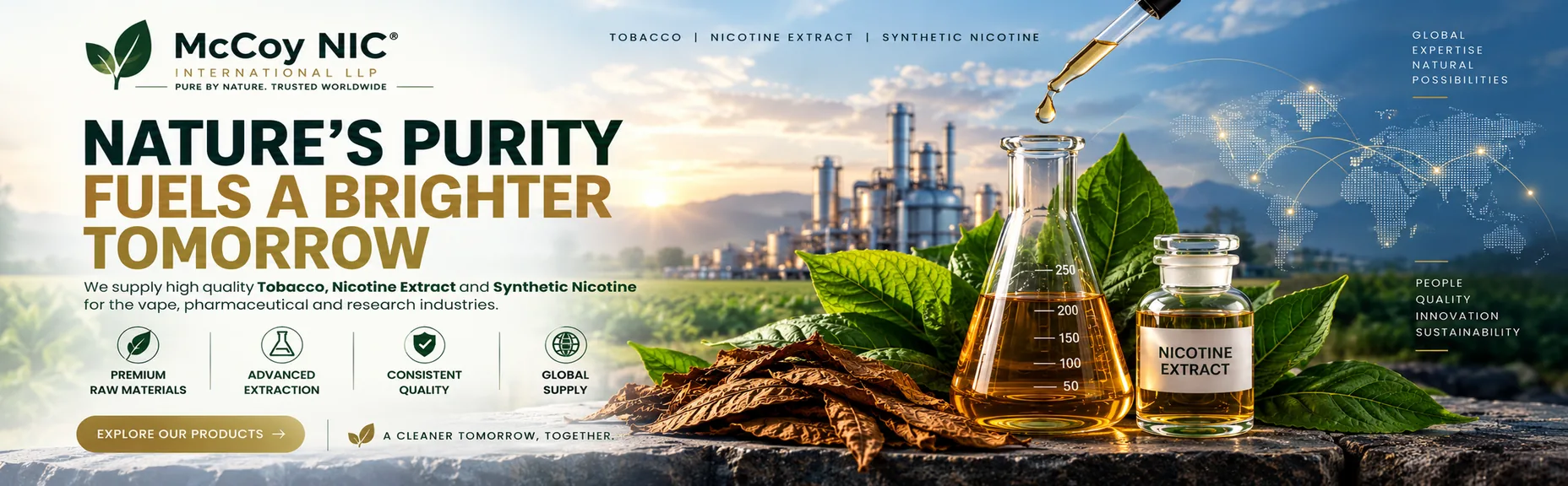 Nature's purity for a brighter tomorrow — high purity nicotine from McCoy NIC