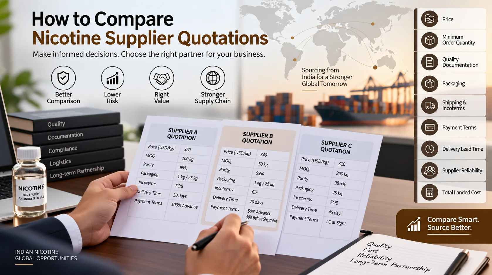 How to Compare Quotations from Different Nicotine Suppliers