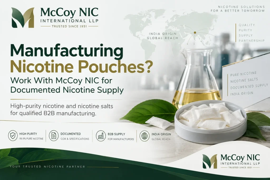 McCoy NIC nicotine pouch nicotine supplier for B2B manufacturers