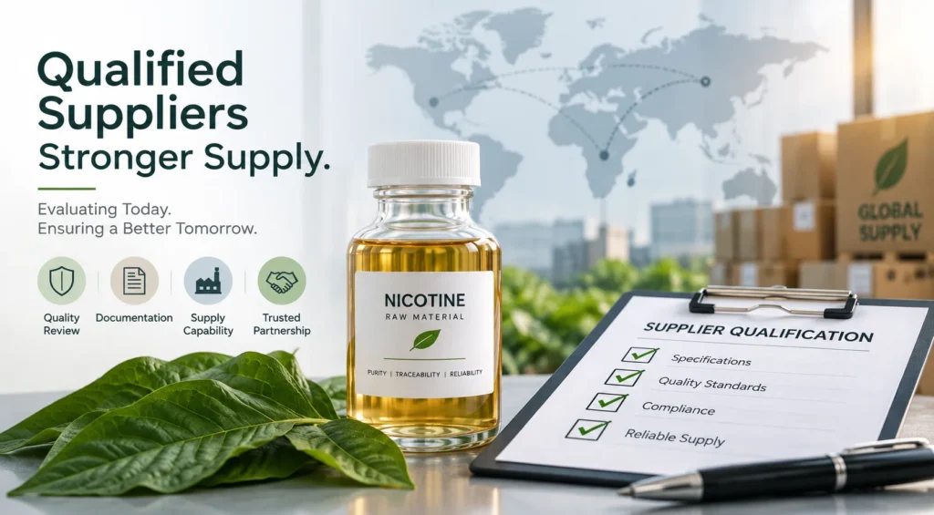 Nicotine raw material supplier qualification checklist for B2B buyers