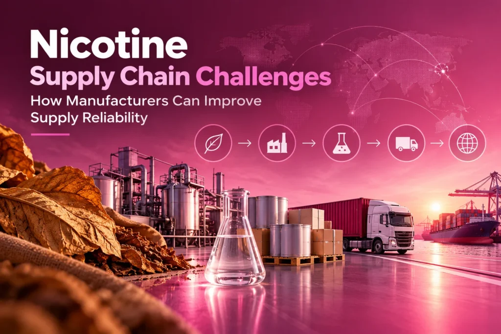 Nicotine supply chain challenges and supply reliability for manufacturers