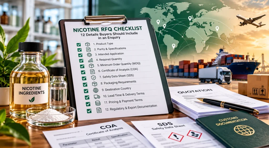 Nicotine RFQ checklist for B2B buyers and supplier enquiries