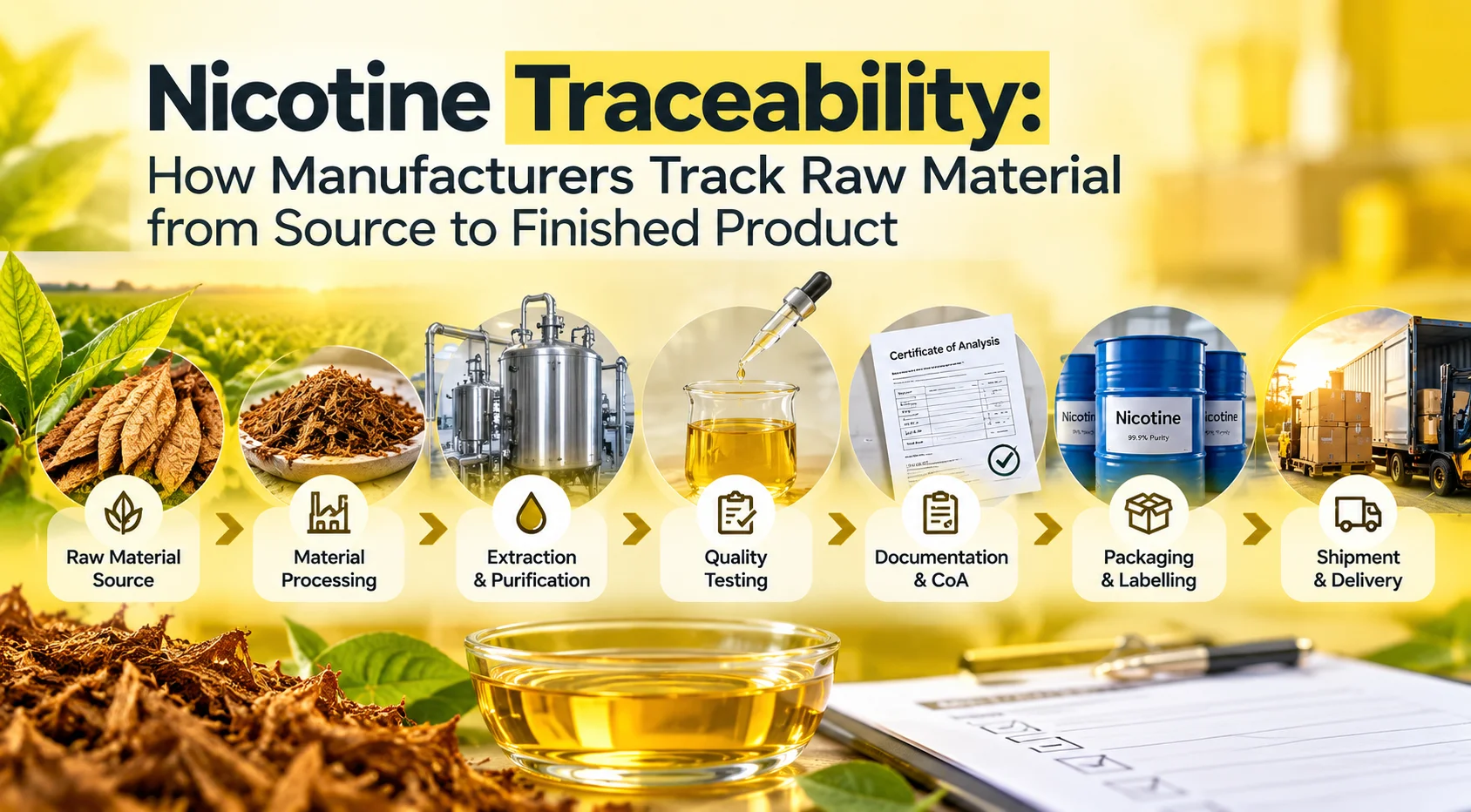 Nicotine Traceability: How Manufacturers Track Raw Material from Source to Finished Product